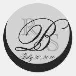 Wedding Monogram B Envelope and Favor Seal Round Stickers