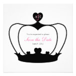 Wedding Monogram B&W Save the Date Announcement invitations