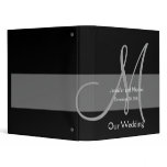 Wedding Monogram Black Grey Planner Photo Binder