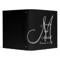 Wedding Monogram Black Planner Keepsake Binder