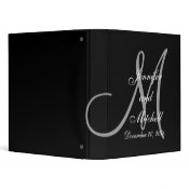 Wedding Monogram Black Planner Keepsake Binder binder