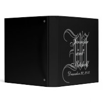 Wedding Monogram Black Planner Keepsake Binder