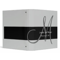 Wedding Monogram Black Planner Keepsake Binder
