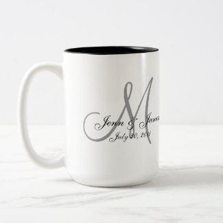 Wedding Monogram Bride Groom Date Coffee Mug mug