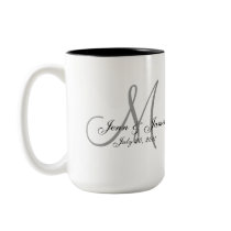Wedding Monogram Bride Groom Date Coffee Mug by MonogramGalleryGifts Wedding Monogram Bride Groom Date Coffee Mug
