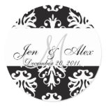 Wedding Monogram Bride Groom Date Paisley Seal stickers