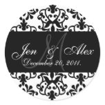 Wedding Monogram Bride Groom Date Paisley Seal stickers