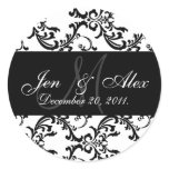Wedding Monogram Bride Groom Date Paisley Seals stickers