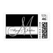 Wedding Monogram Bride Groom Names Postage