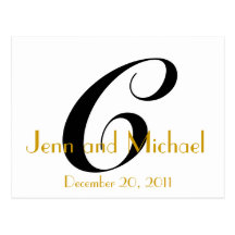 Wedding Monogram C Announcement Card Gold Black Post Card