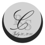 Wedding Monogram C Envelope and Favor Seal Round Stickers