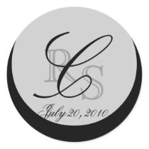 Wedding Monogram C Envelope and Favor Seal Round Stickers