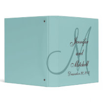 Wedding Monogram Chocolate Blue Planner Keepsake binders by monogramgallery Wedding Monogram Chocolate Blue Planner Keepsake binders