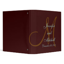 Wedding Monogram Chocolate Planner Keepsake Binder by monogramgallery Wedding Monogram Chocolate Planner Keepsake Binder