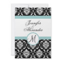 Wedding Monogram Damask Tiffany Invitation Front invitation