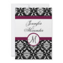 Wedding Monogram Damask WIne Invitation Front invitation