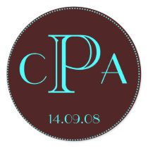 Wedding monogram favor sticker tag label by Carolinelh Wedding monogram favor sticker tag label