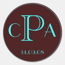Wedding monogram favor sticker tag label