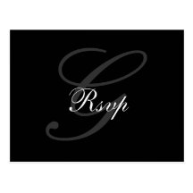 Wedding Monogram G RSVP Postcard Horizontal