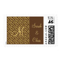 Wedding Monogram Giraffe Safari US Postage stamp