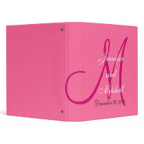 Wedding Monogram Hot Pink Planner Keepsake Binder by monogramgallery Wedding Monogram Hot Pink Planner Keepsake Binder
