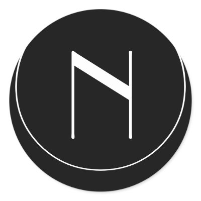 Wedding Monogram Initial N Black and White Label Sticker