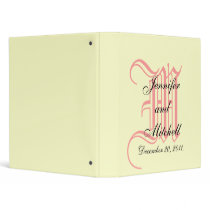 Wedding Monogram Ivory Pink Planner Photo Binder