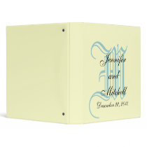 Wedding Monogram Ivory Tiffany Planner Binder
