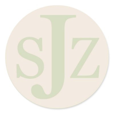 Wedding Monogram Logo Round Sticker