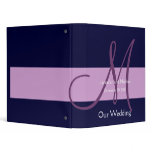 Wedding Monogram Navy Purple Planner Photo Binder
