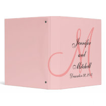 Wedding Monogram Pink Planner Keepsake Binder