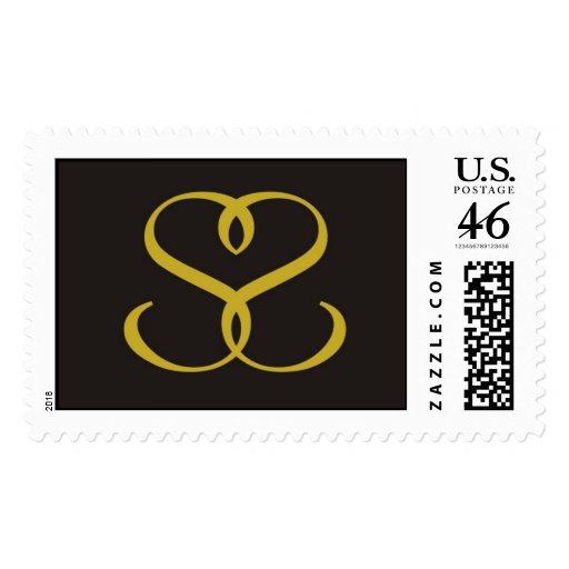 Wedding monogram postage stamp