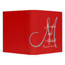 Wedding Monogram Red Planner Keepsake Binder
