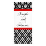 Wedding Monogram Red & White Damask Invitation