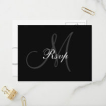 Wedding Monogram RSVP Postcard
