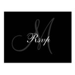 Wedding Monogram RSVP Postcard