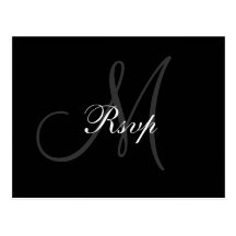 Wedding Monogram RSVP Postcard