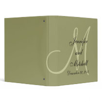 Wedding Monogram Sage Planner Keepsake Binder by monogramgallery Wedding Monogram Sage Planner Keepsake Binder