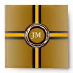 Wedding Monogram Square Envelope Gold Seal
