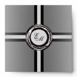 Wedding Monogram Square Envelope Silver Seal