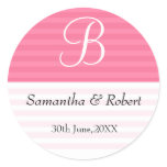 Wedding Monogram Stickers:Pink Stripes