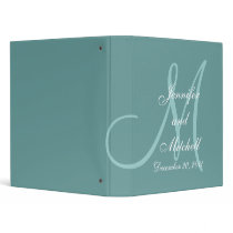 Wedding Monogram Teal Planner Keepsake Binder by monogramgallery Wedding Monogram Teal Planner Keepsake Binder