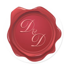 Wedding Monogram Wax Seal Sticker