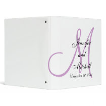 Wedding Monogram White Purple Keepsake Planner binders by monogramgallery Wedding Monogram White Purple Keepsake Planner binders