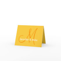 Wedding Monogram Yellow Orange Spring 2010 Card