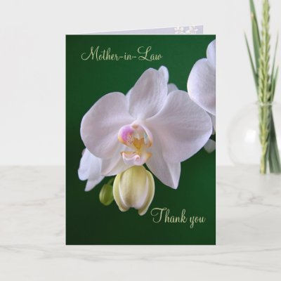 Wedding. Mother-in-Law. Thank you Card with Orchid