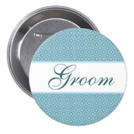 Wedding name button for groom. Elegant and classic