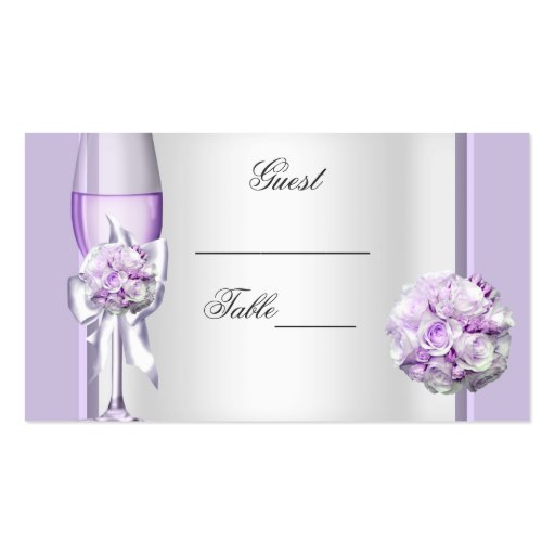 Wedding Name Place Lavender Purple Lilac 3 Business Card (front side)