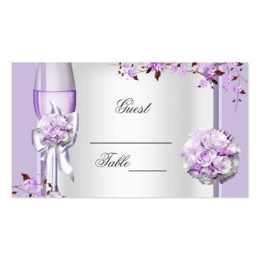 Wedding Name Place Lavender Purple Lilac 4 Business Card (front side)