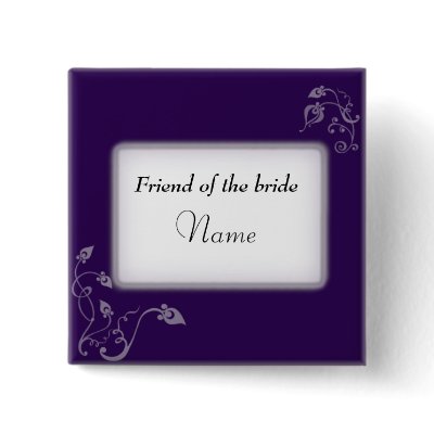Wedding name tag button